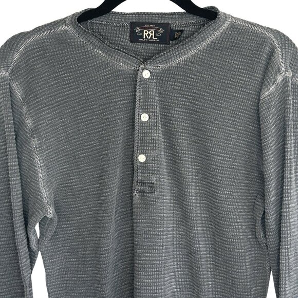 Double RL RRL Ralph Lauren Henley Medium Thermal Waffle Knit Heritage Western M - Picture 3 of 5